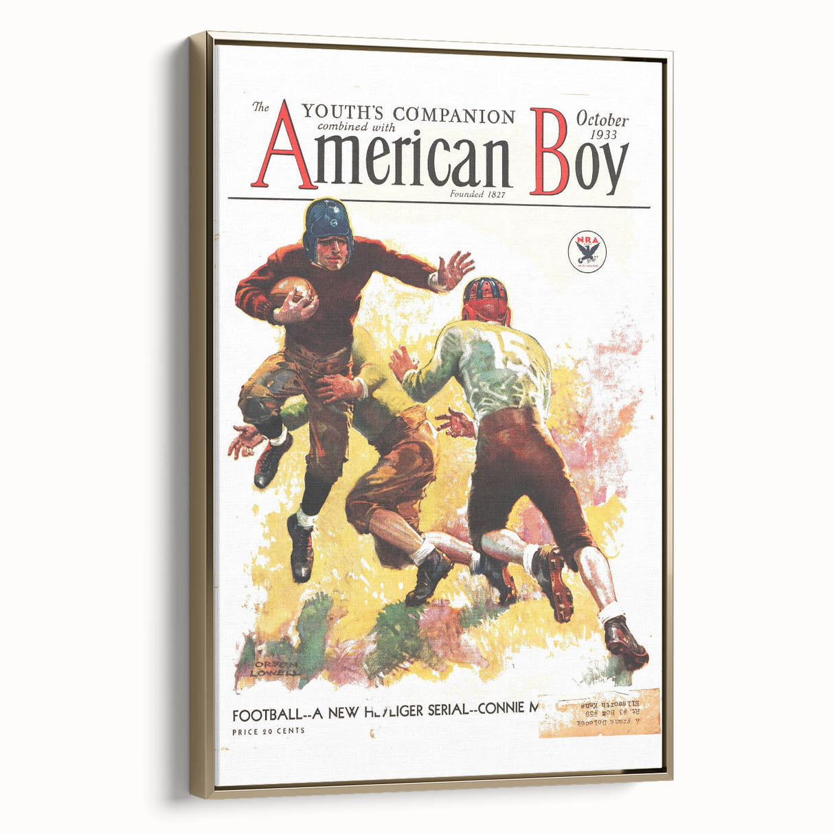 Vintage Magazine Cover Art - American Boy October 1933 Football