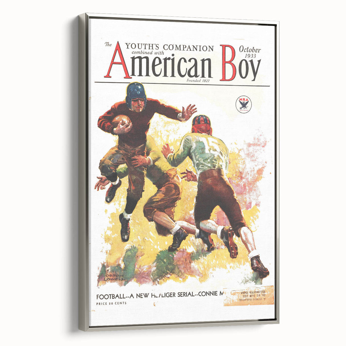 Vintage Magazine Cover Art - American Boy October 1933 Football