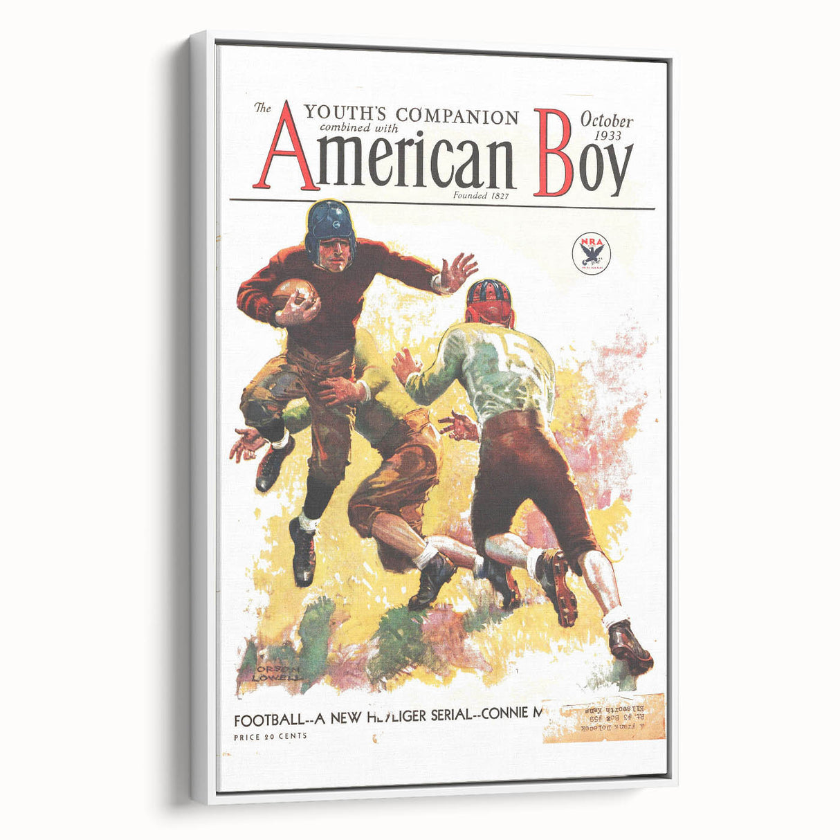 Vintage Magazine Cover Art - American Boy October 1933 Football