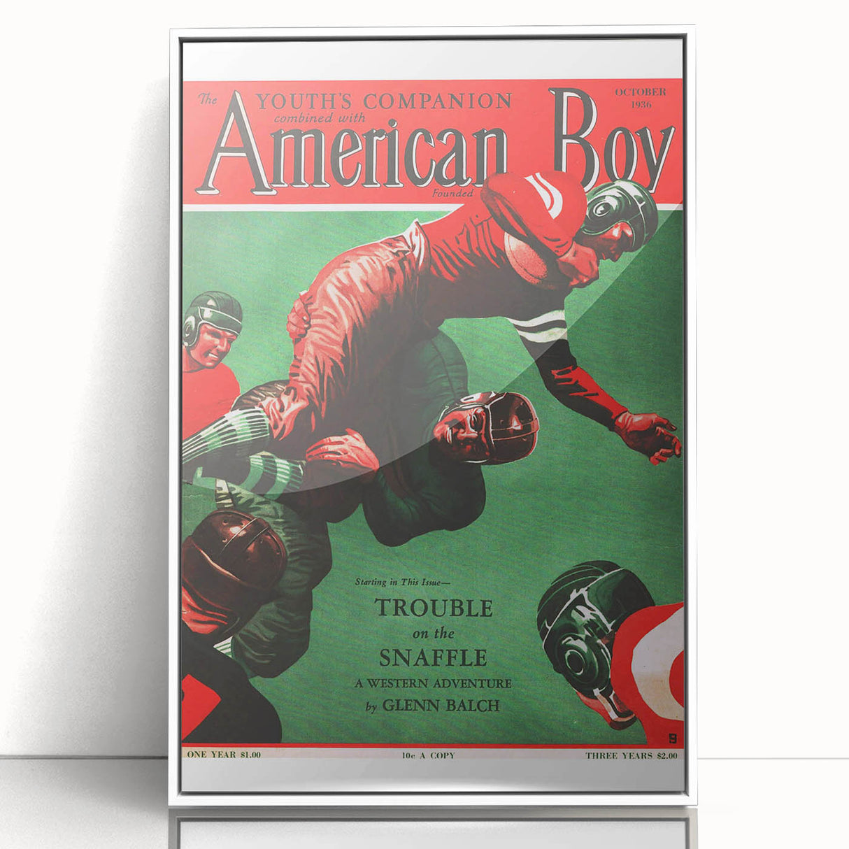 Vintage Magazine Cover Art - American Boy October 1936 Trouble on the Snaffle