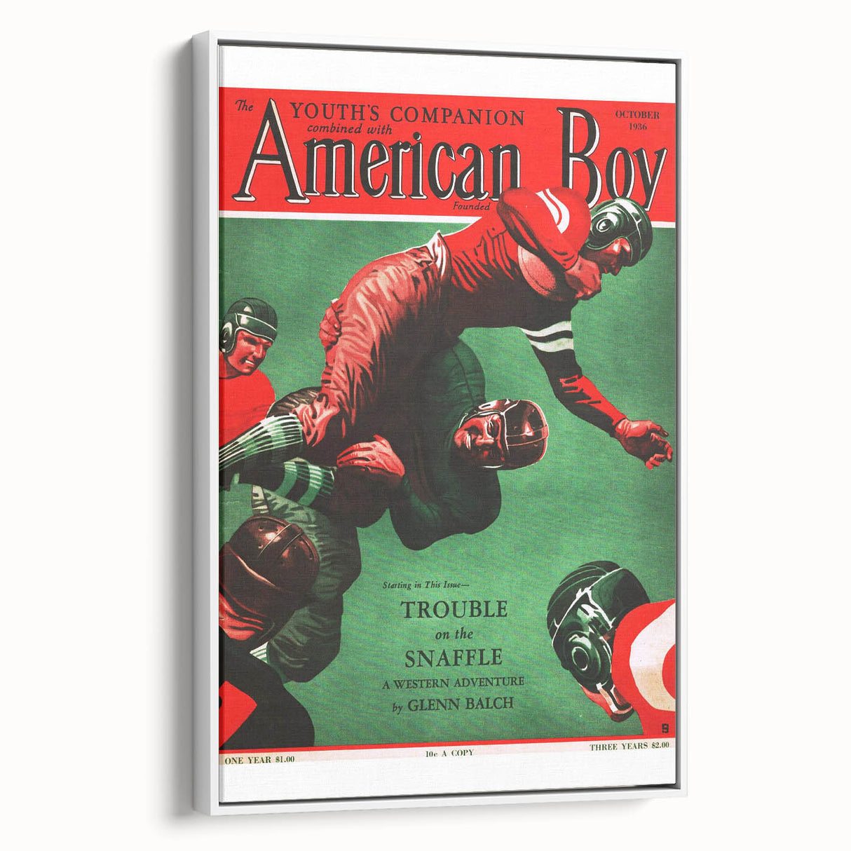 Vintage Magazine Cover Art - American Boy October 1936 Trouble on the Snaffle