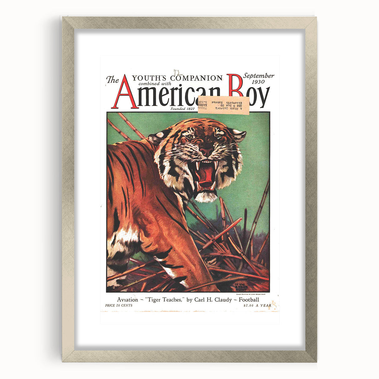 Vintage Magazine Cover Art - American Boy September 1930 Tiger Teaches