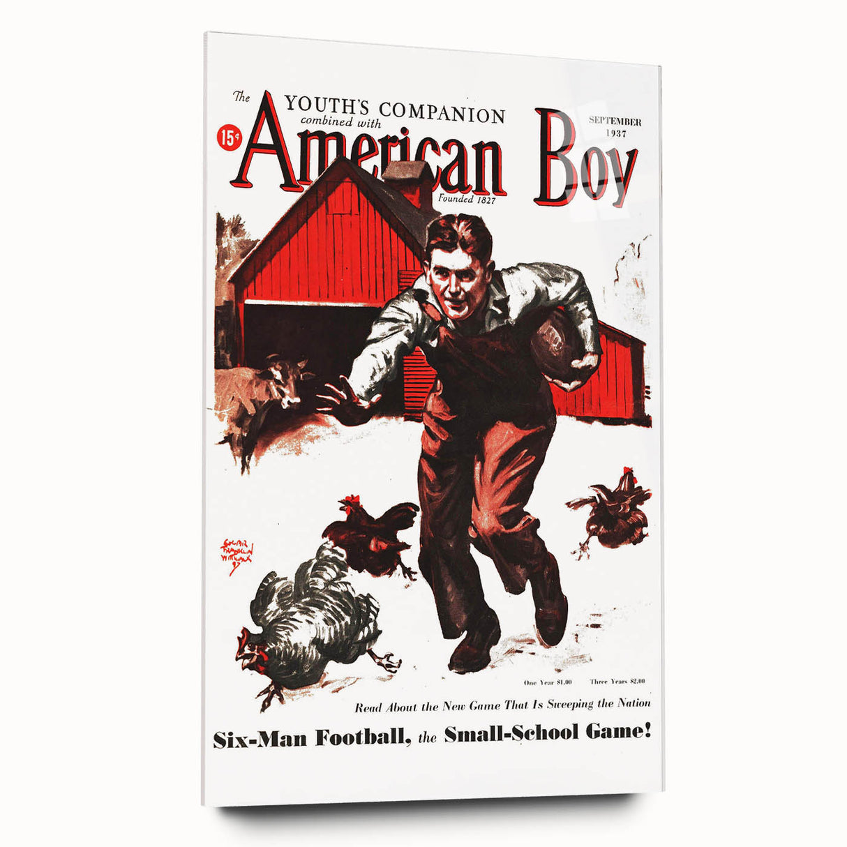 Vintage Magazine Cover Art - American Boy September 1937 Six-Man Football