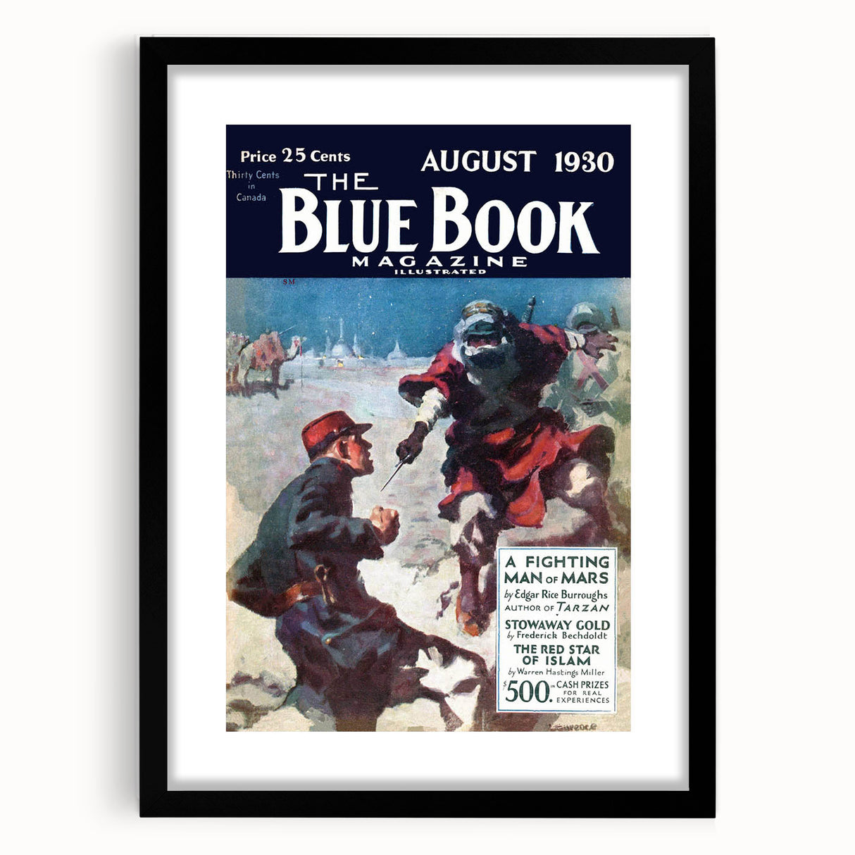 Vintage Magazine Cover Art – A Fighting Man of Mars Retro Print