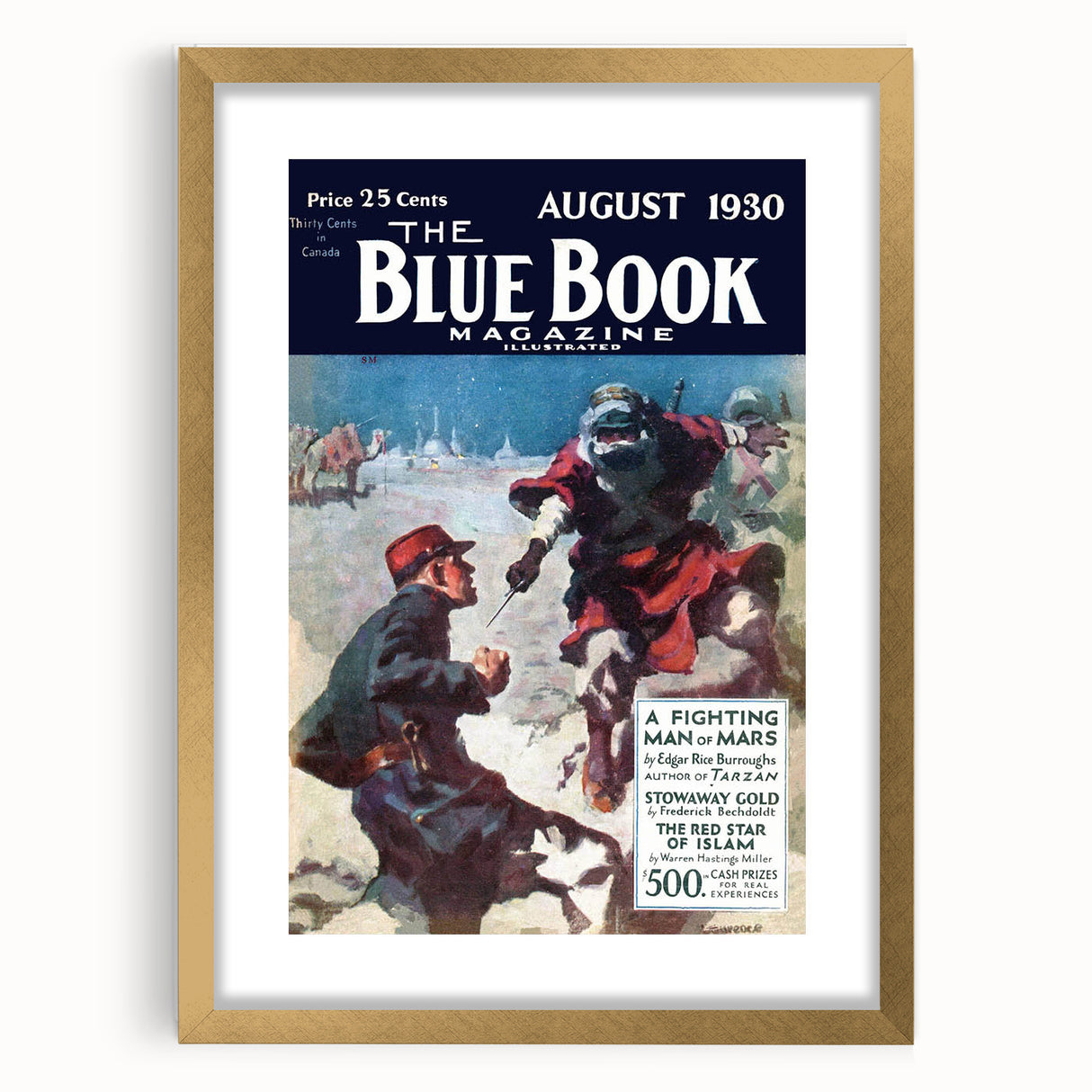 Vintage Magazine Cover Art – A Fighting Man of Mars Retro Print