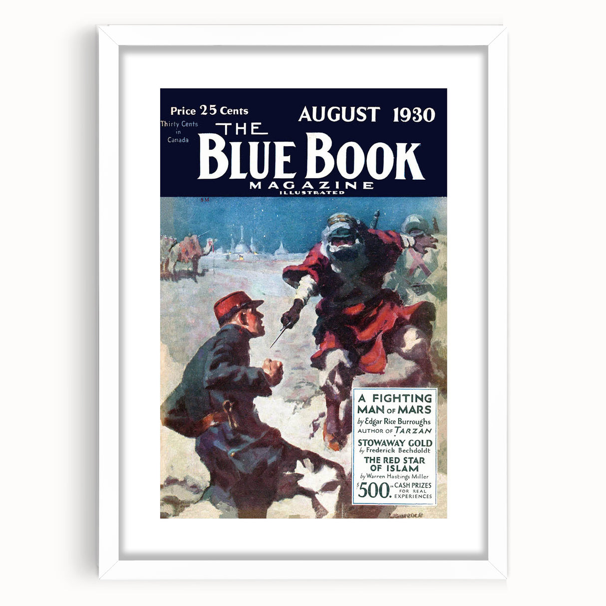 Vintage Magazine Cover Art – A Fighting Man of Mars Retro Print