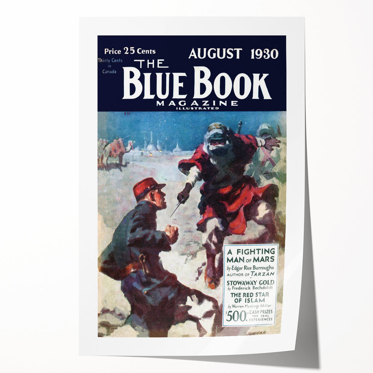 Vintage Magazine Cover Art – A Fighting Man of Mars Retro Print