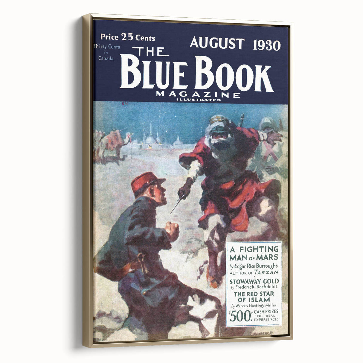 Vintage Magazine Cover Art – A Fighting Man of Mars Retro Print