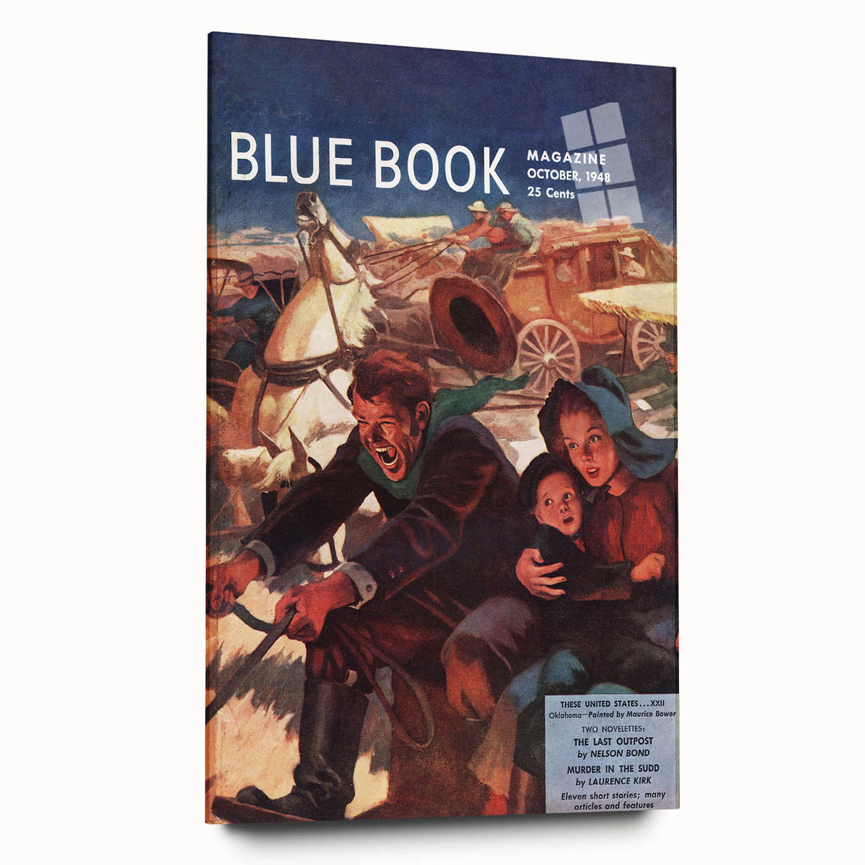 Vintage Magazine Cover Art – Oklahoma Wagon Chase Retro Print