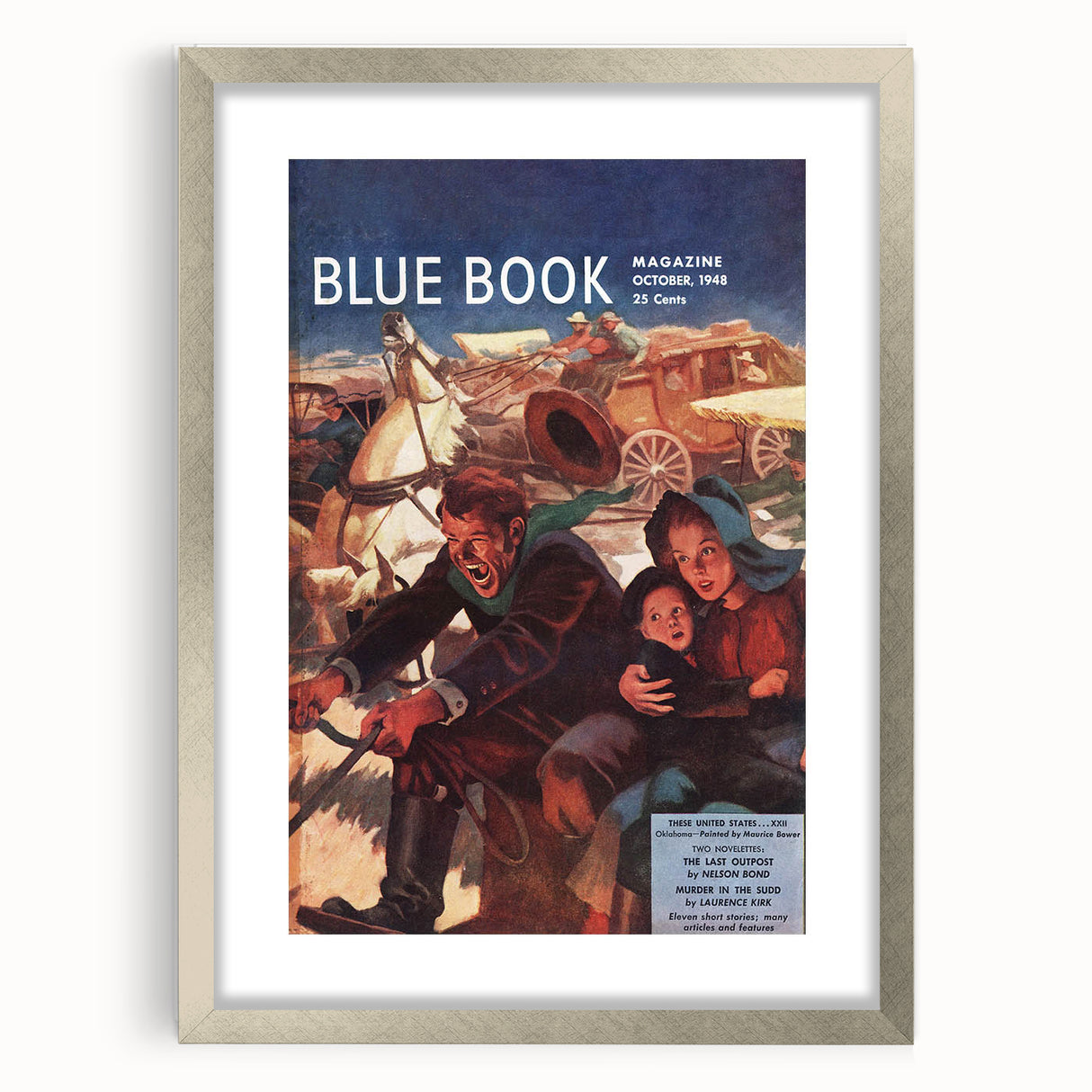 Vintage Magazine Cover Art – Oklahoma Wagon Chase Retro Print