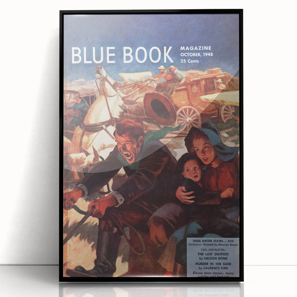 Vintage Magazine Cover Art – Oklahoma Wagon Chase Retro Print