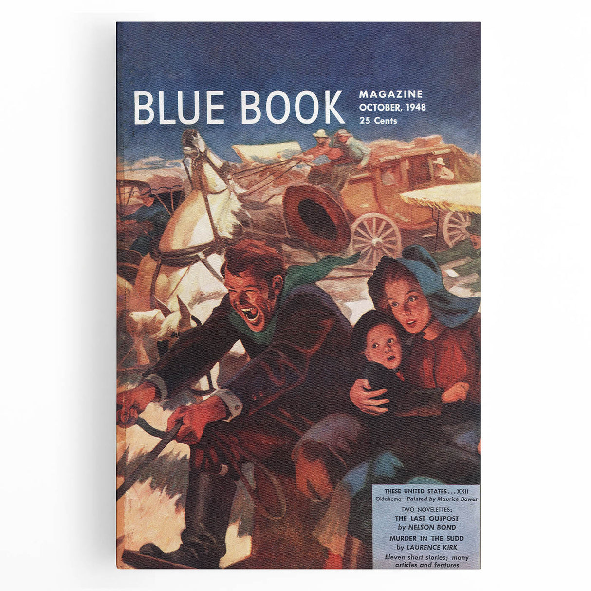 Vintage Magazine Cover Art – Oklahoma Wagon Chase Retro Print