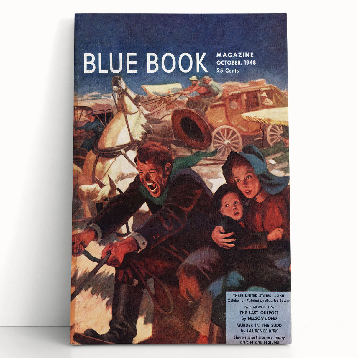 Vintage Magazine Cover Art – Oklahoma Wagon Chase Retro Print