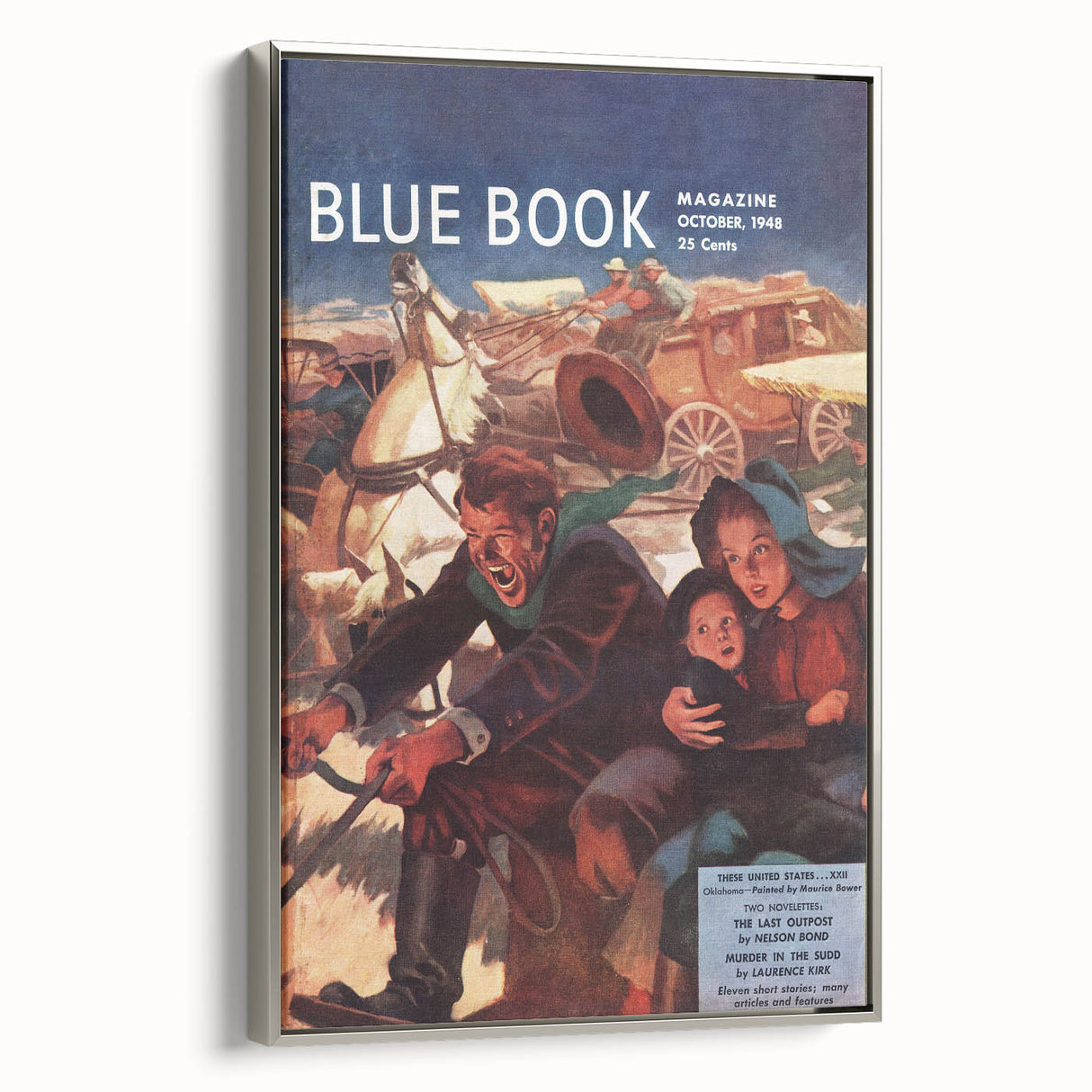 Vintage Magazine Cover Art – Oklahoma Wagon Chase Retro Print