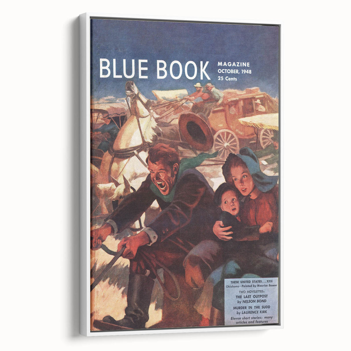 Vintage Magazine Cover Art – Oklahoma Wagon Chase Retro Print