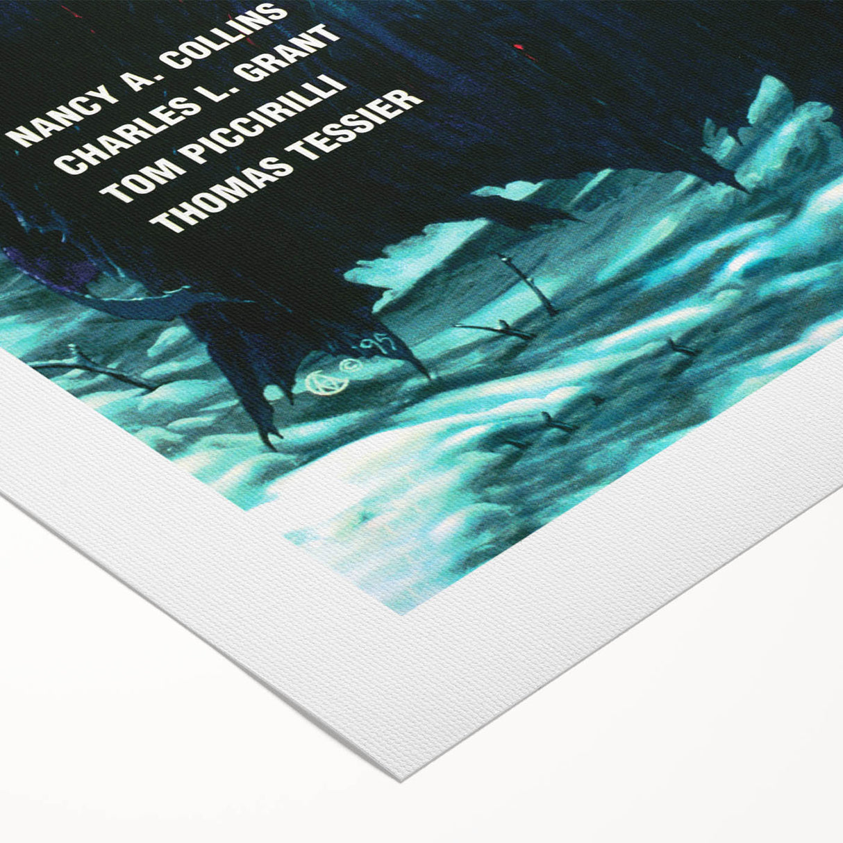 Vintage Cemetery Dance Cover Art – Dark Figure in Winter Retro Print