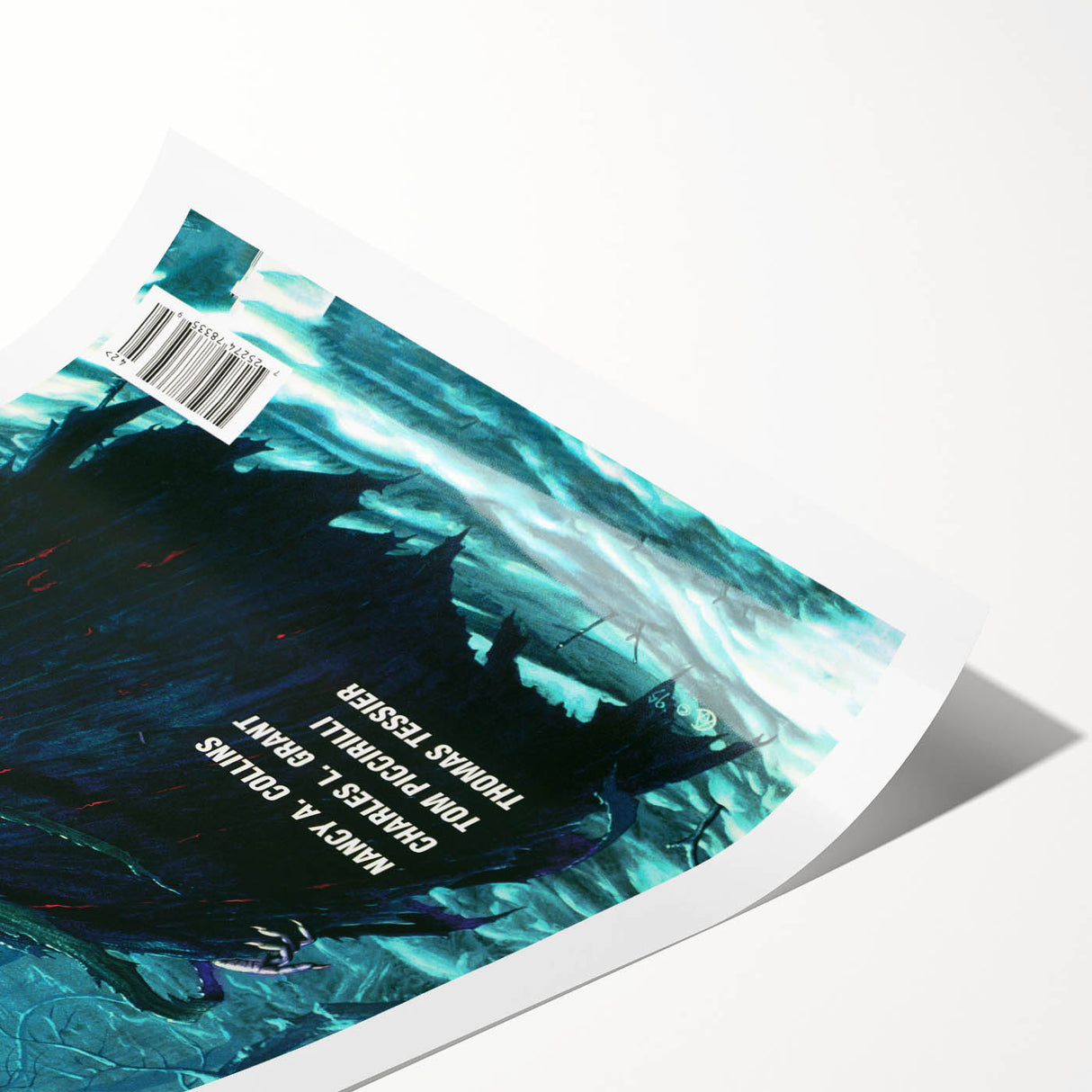 Vintage Cemetery Dance Cover Art – Dark Figure in Winter Retro Print