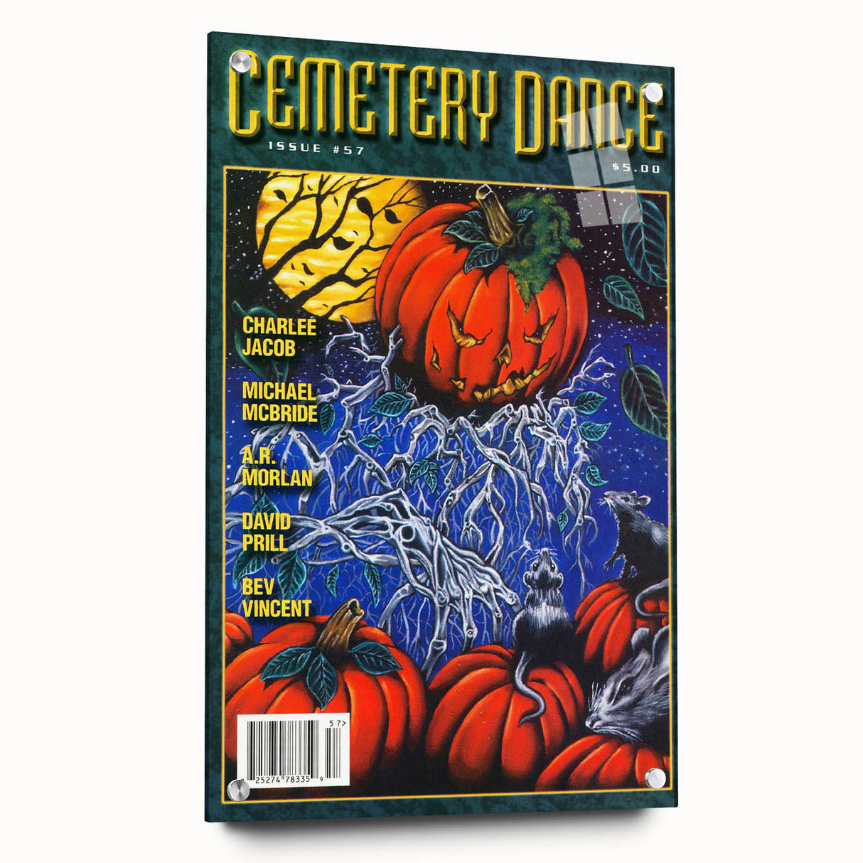 Vintage Cemetery Dance Cover Art – Halloween Pumpkin Retro Print