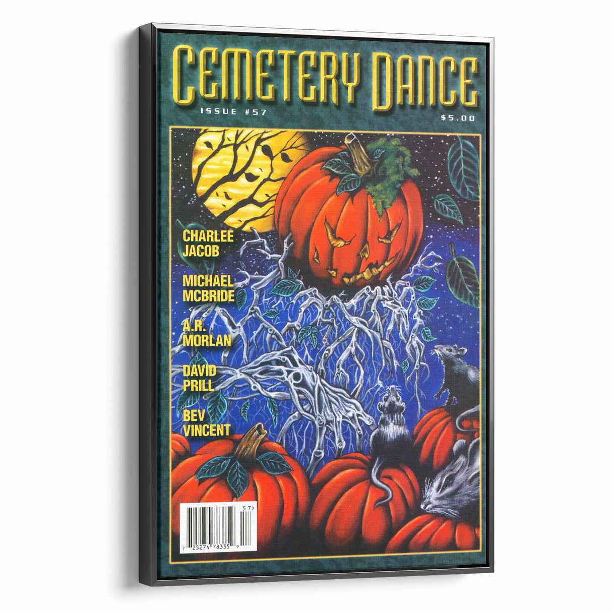 Vintage Cemetery Dance Cover Art – Halloween Pumpkin Retro Print