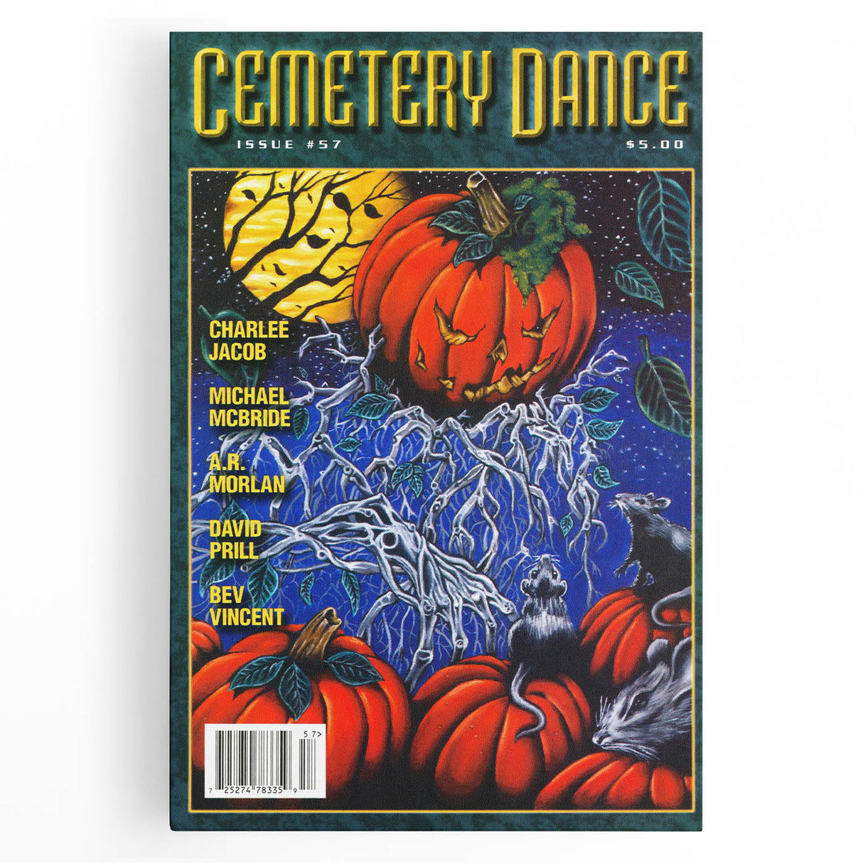 Vintage Cemetery Dance Cover Art – Halloween Pumpkin Retro Print