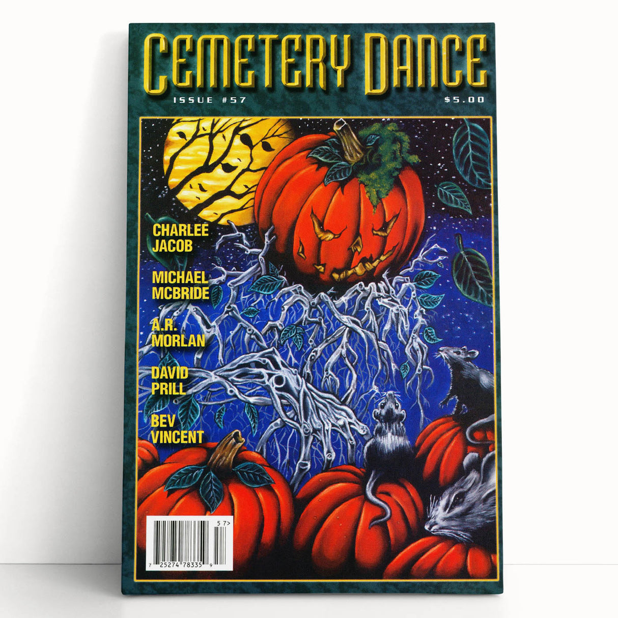 Vintage Cemetery Dance Cover Art – Halloween Pumpkin Retro Print
