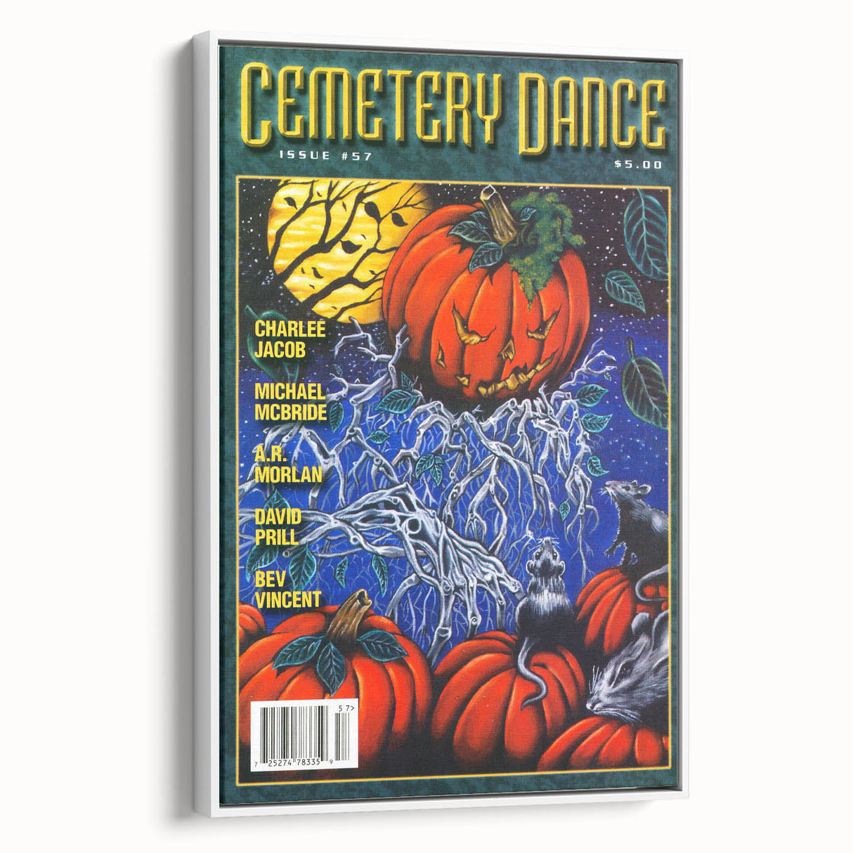 Vintage Cemetery Dance Cover Art – Halloween Pumpkin Retro Print