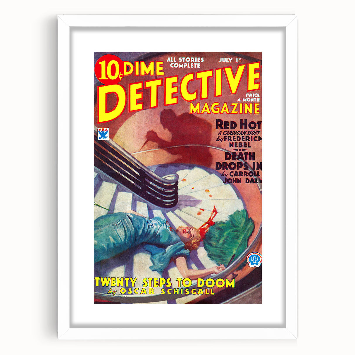 Dime Detective Magazine Cover Art – Classic Retro Detective Wall Decor
