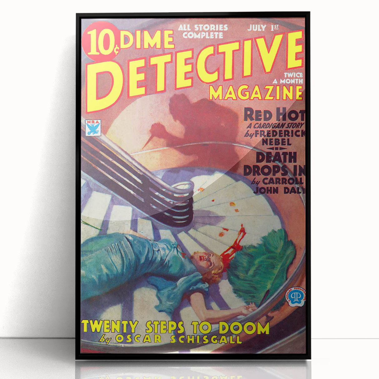 Dime Detective Magazine Cover Art – Classic Retro Detective Wall Decor