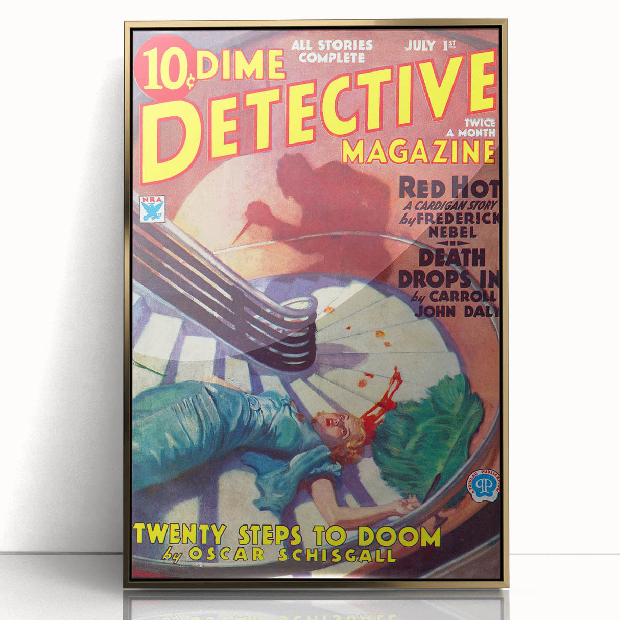 Dime Detective Magazine Cover Art – Classic Retro Detective Wall Decor