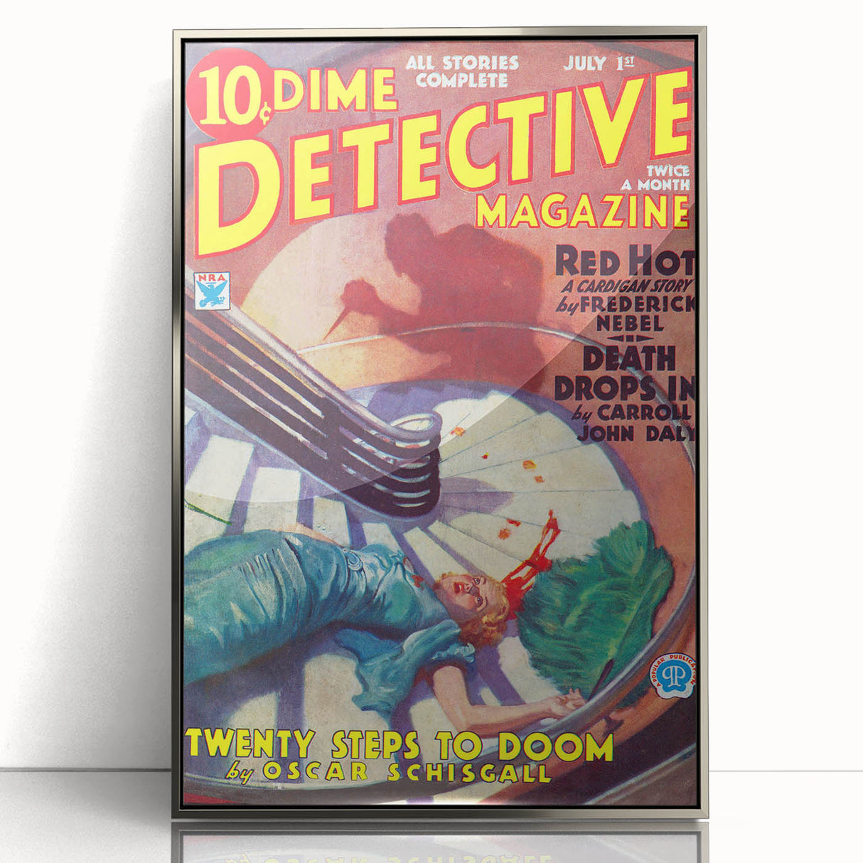 Dime Detective Magazine Cover Art – Classic Retro Detective Wall Decor