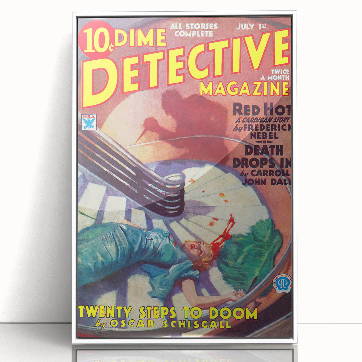 Dime Detective Magazine Cover Art – Classic Retro Detective Wall Decor