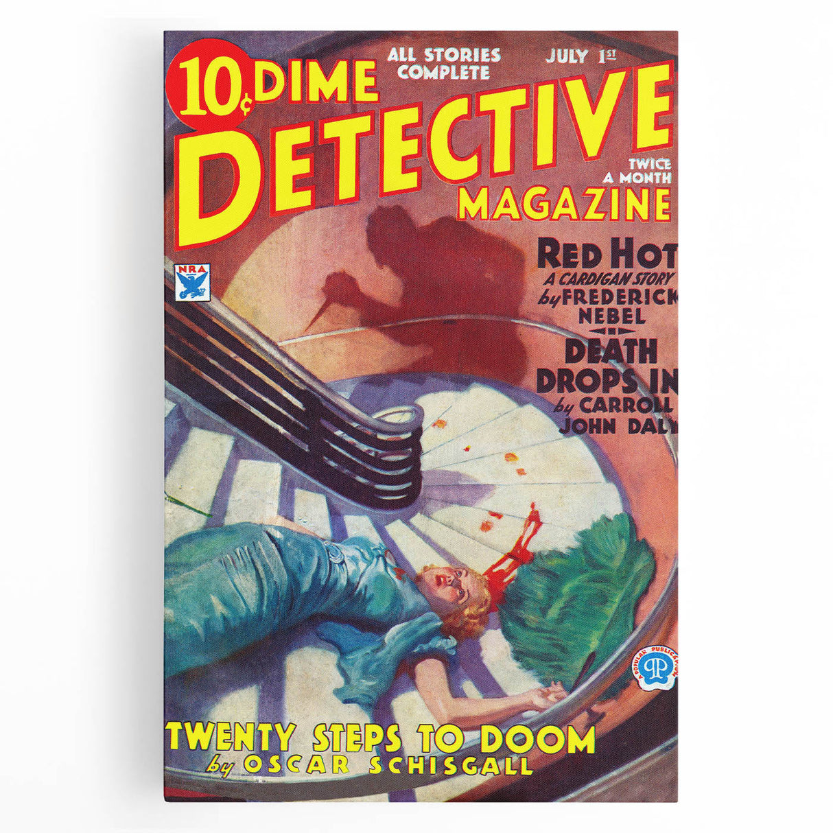 Dime Detective Magazine Cover Art – Classic Retro Detective Wall Decor