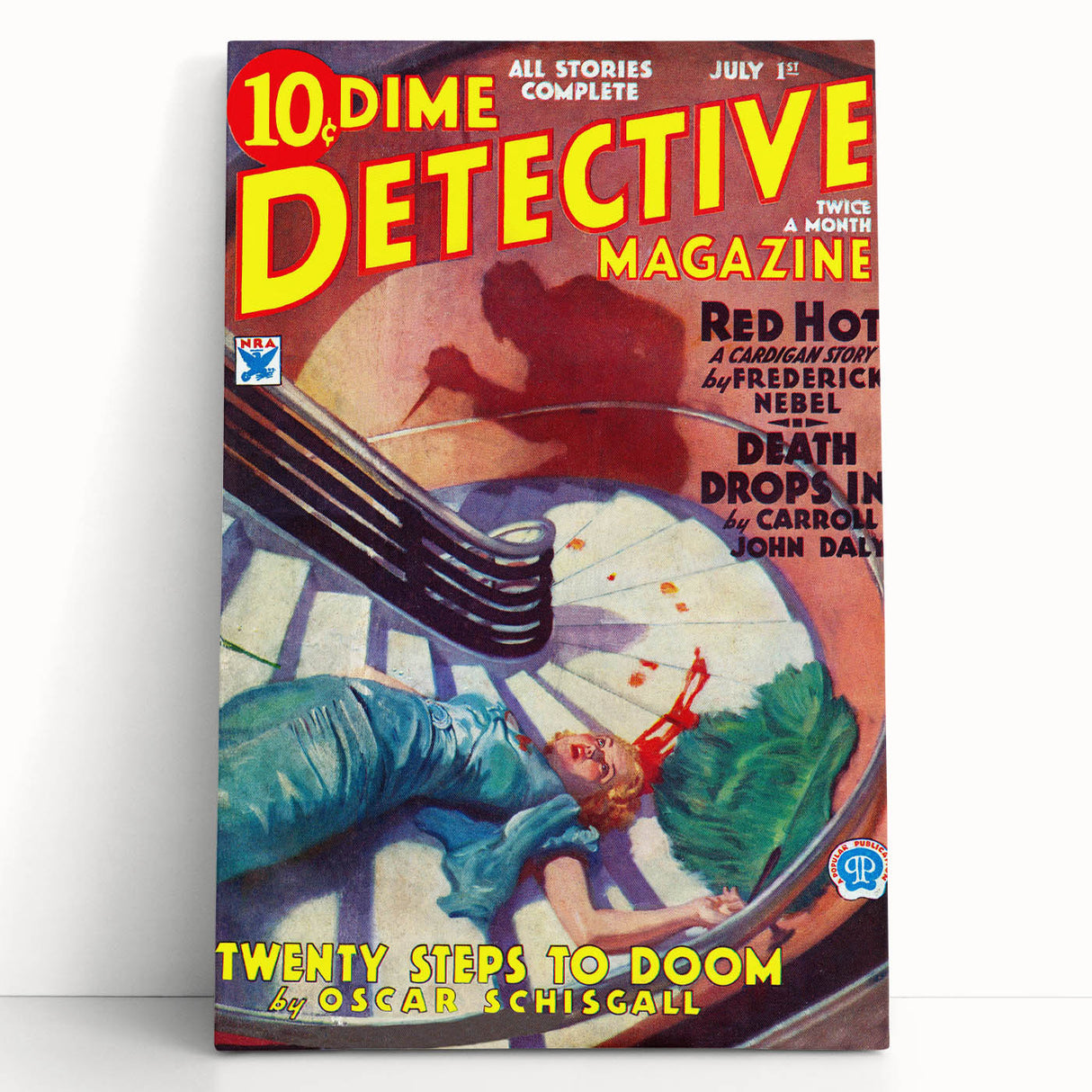 Dime Detective Magazine Cover Art – Classic Retro Detective Wall Decor
