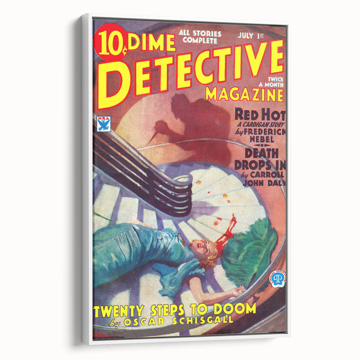 Dime Detective Magazine Cover Art – Classic Retro Detective Wall Decor