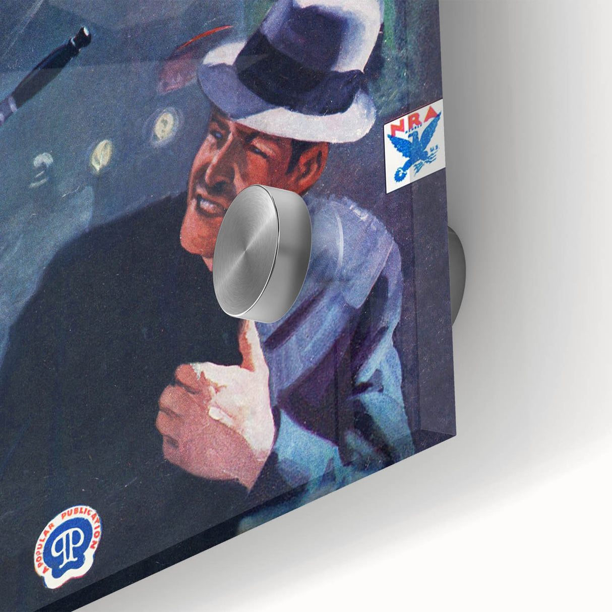 Dime Detective Magazine Cover Art – Retro Crime Scene Wall Decor