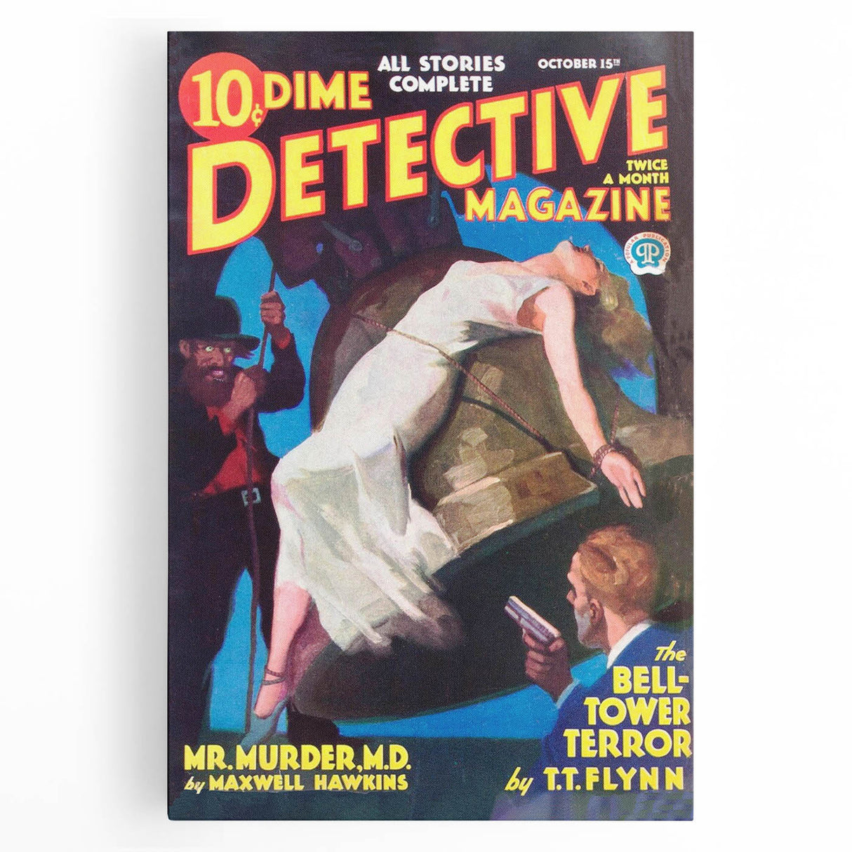Dime Detective Magazine Cover Art – Retro Murder Mystery Wall Decor