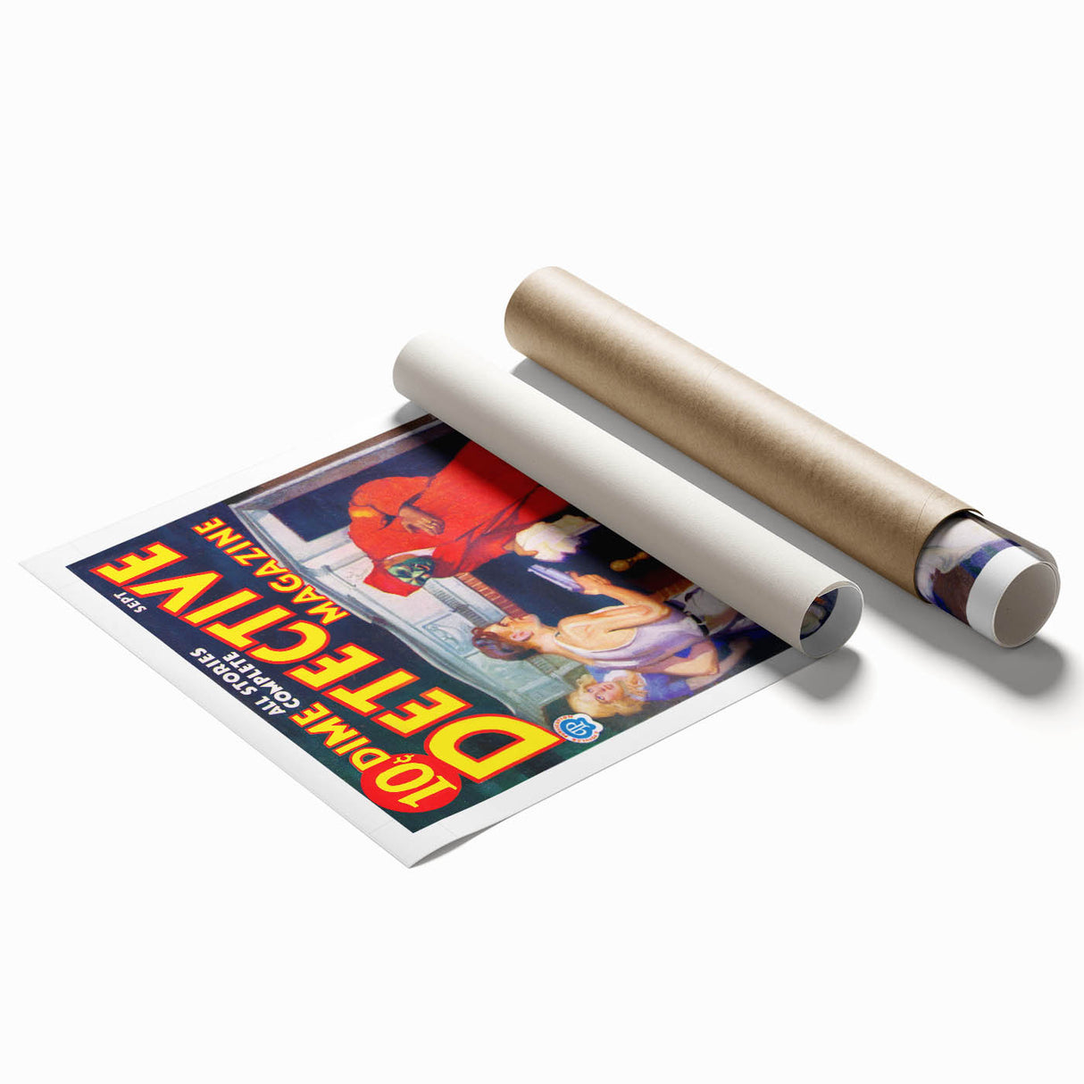 Dime Detective Magazine Cover Art – Retro Crime Mystery Wall Decor