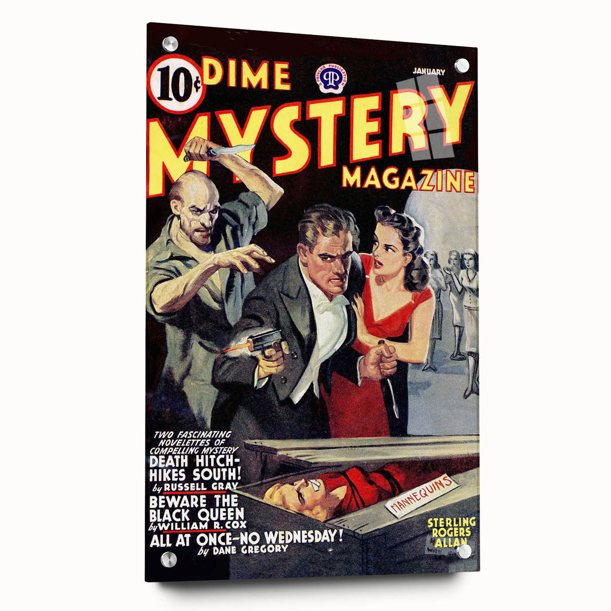 Vintage Magazine Cover Art - Dime Mystery Magazine Retro Print