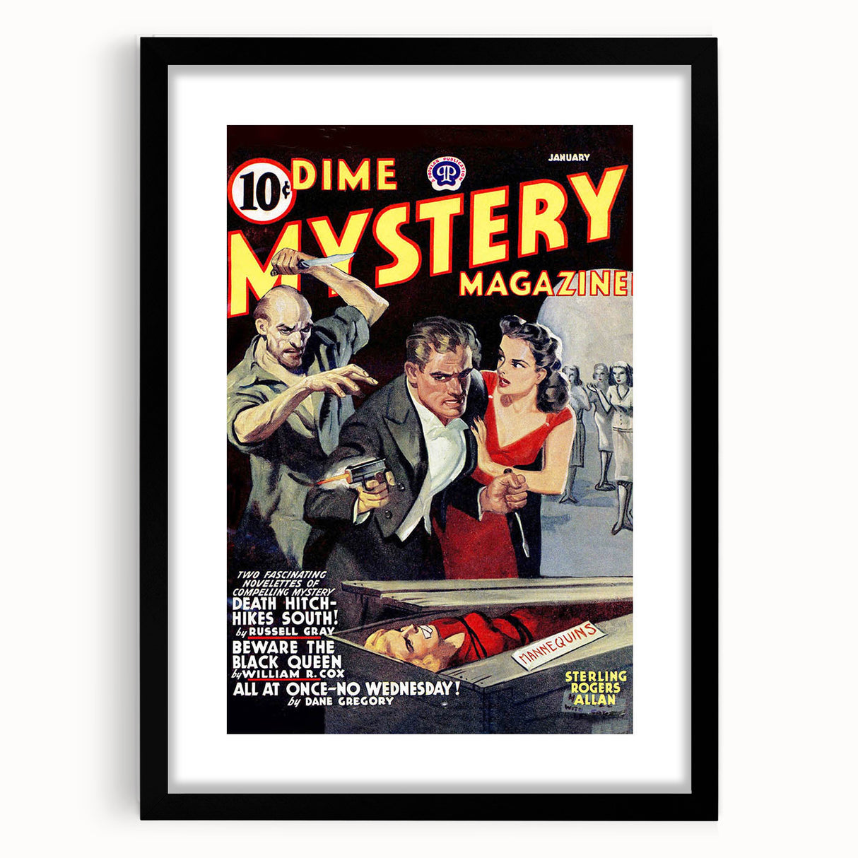 Vintage Magazine Cover Art - Dime Mystery Magazine Retro Print