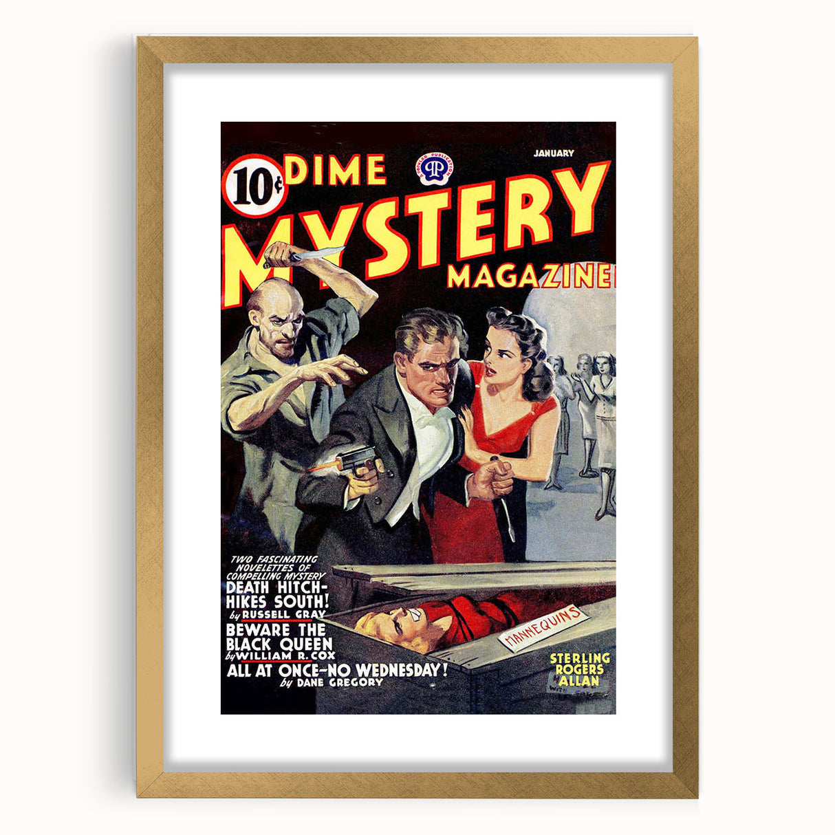 Vintage Magazine Cover Art - Dime Mystery Magazine Retro Print