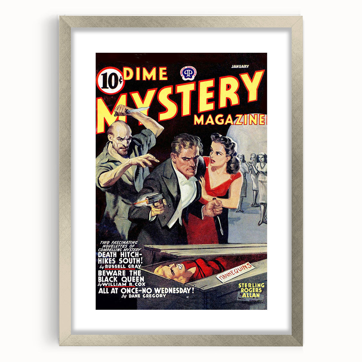 Vintage Magazine Cover Art - Dime Mystery Magazine Retro Print