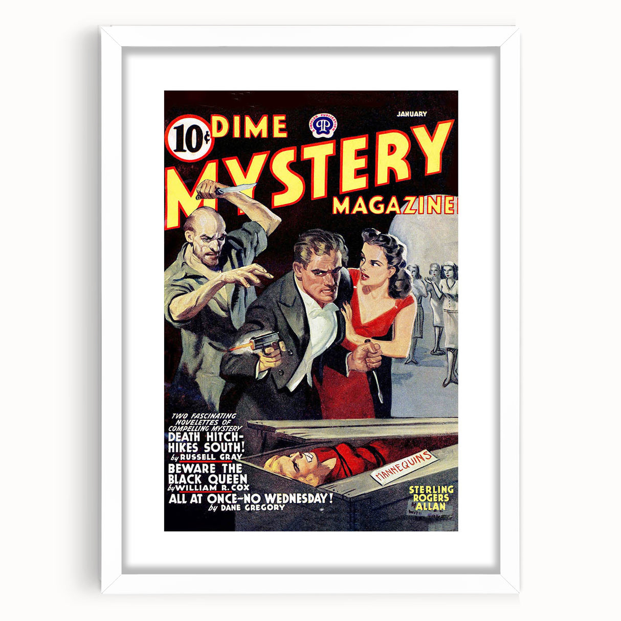 Vintage Magazine Cover Art - Dime Mystery Magazine Retro Print