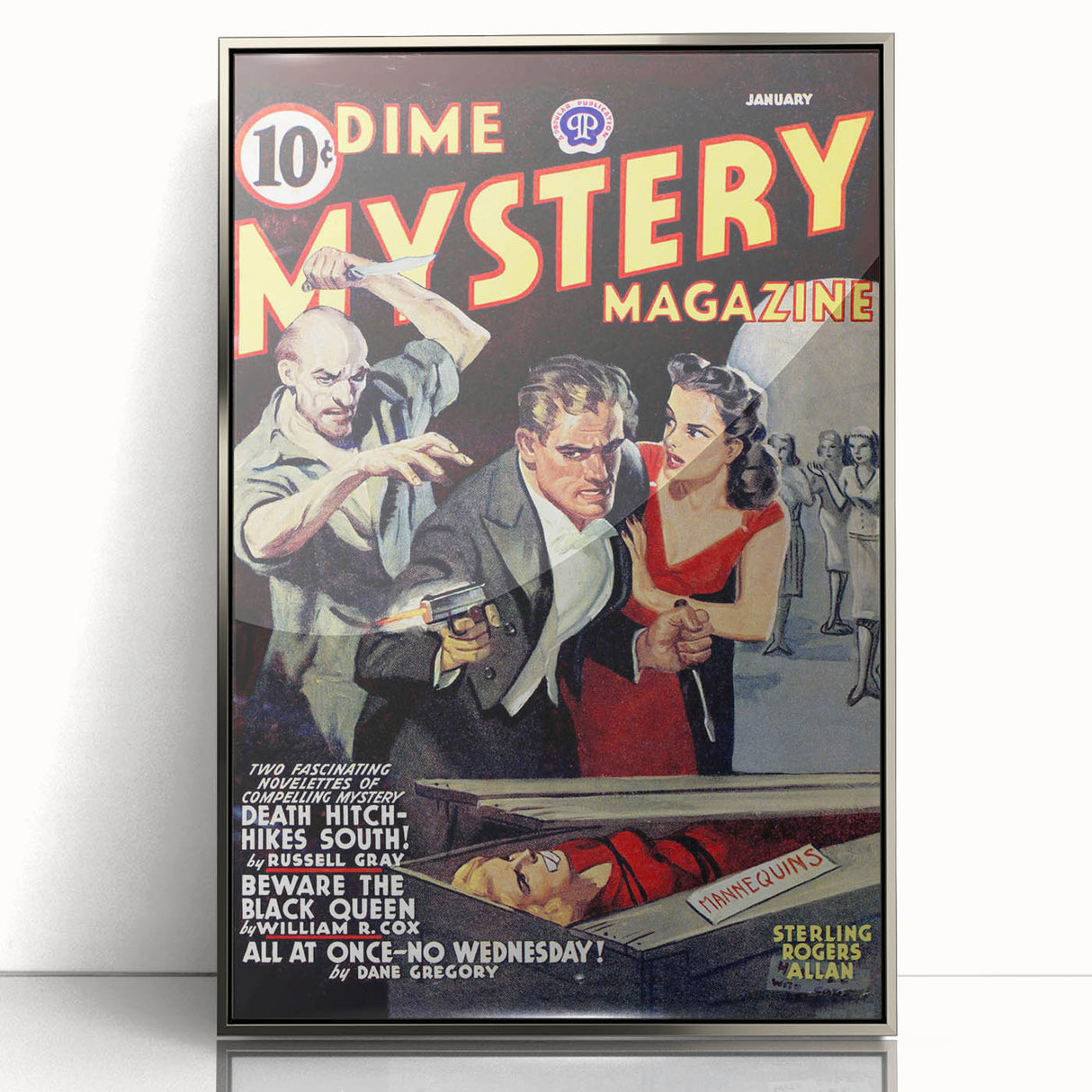 Vintage Magazine Cover Art - Dime Mystery Magazine Retro Print