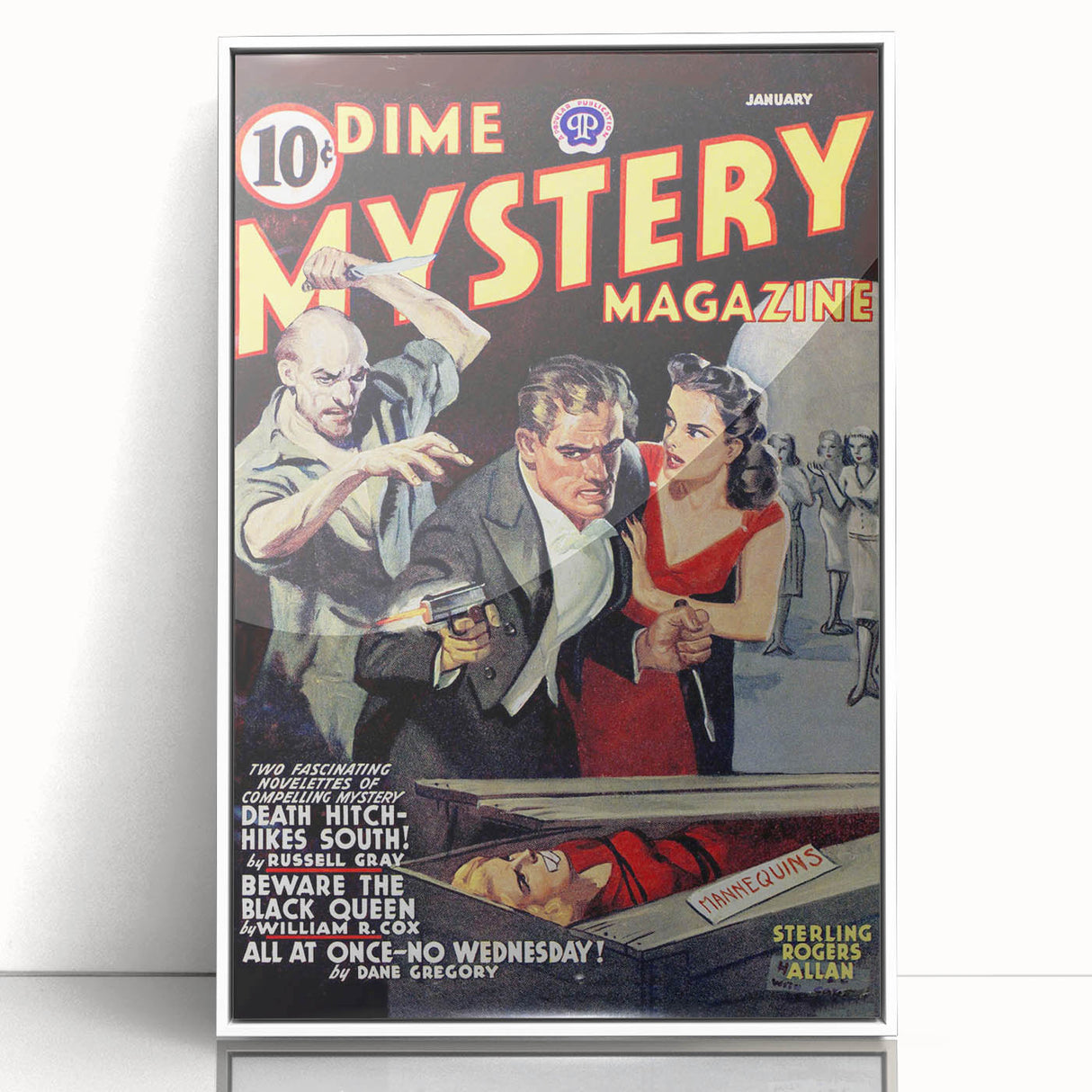 Vintage Magazine Cover Art - Dime Mystery Magazine Retro Print