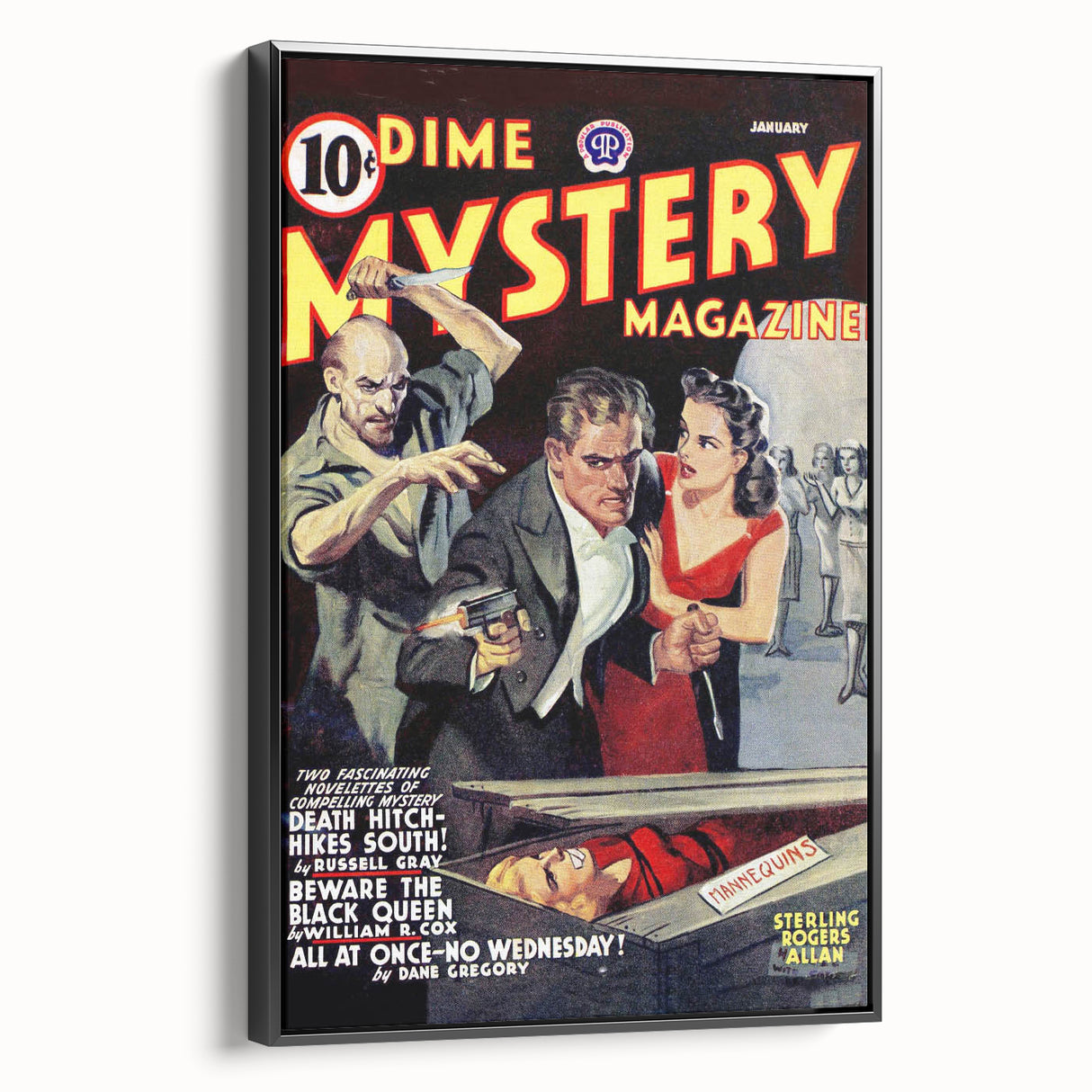 Vintage Magazine Cover Art - Dime Mystery Magazine Retro Print