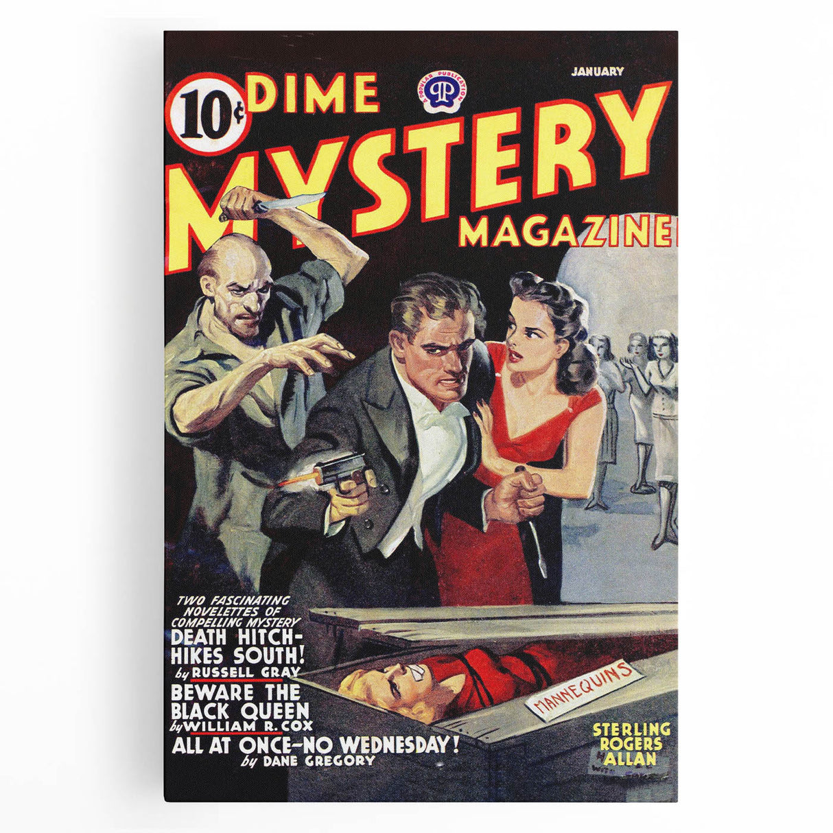 Vintage Magazine Cover Art - Dime Mystery Magazine Retro Print