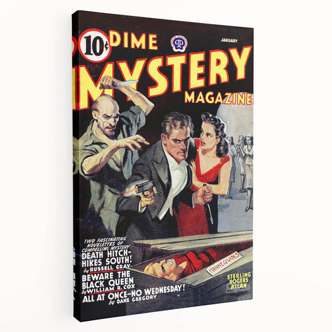 Vintage Magazine Cover Art - Dime Mystery Magazine Retro Print