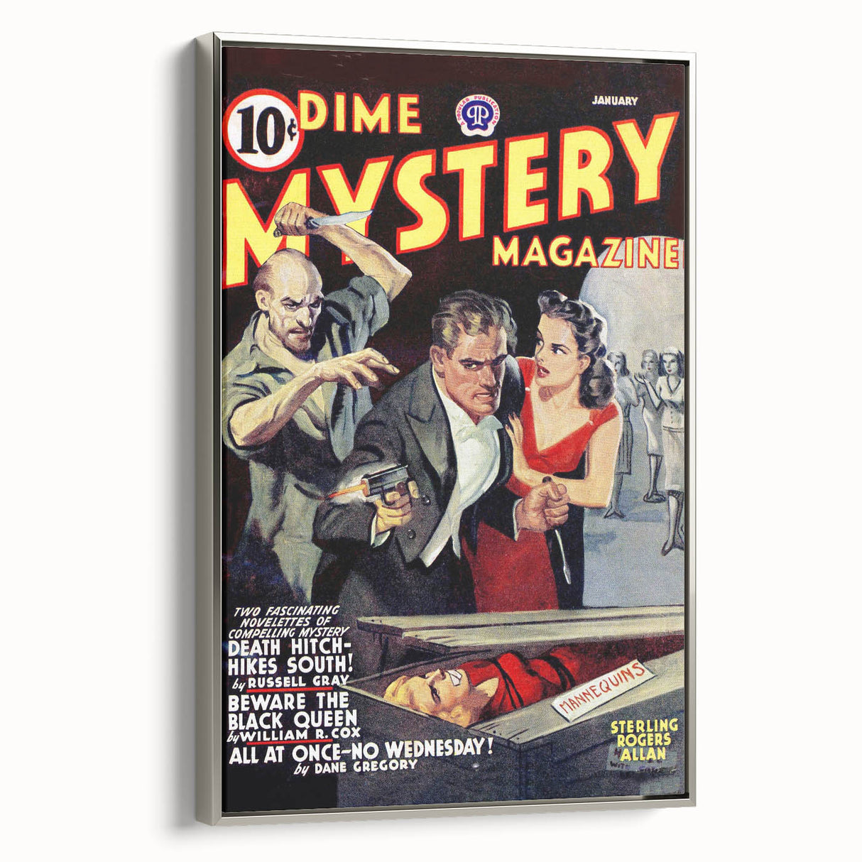 Vintage Magazine Cover Art - Dime Mystery Magazine Retro Print