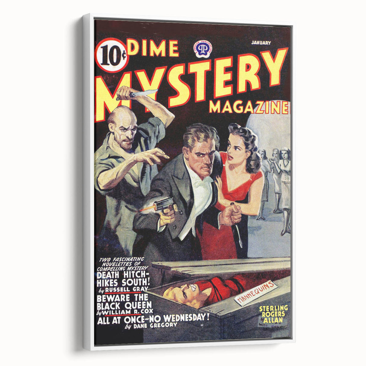 Vintage Magazine Cover Art - Dime Mystery Magazine Retro Print