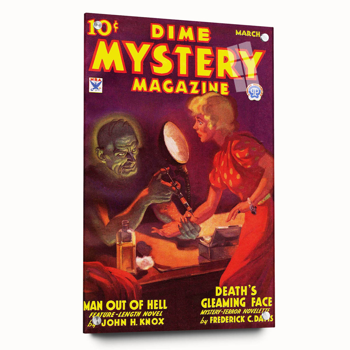 Vintage Magazine Cover Art - Dime Mystery Magazine Retro Print